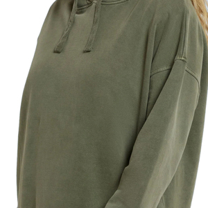 Sudaderas con capucha de hombros caídos con logo personalizado para mujer, sudaderas con capucha de hombros caídos de alta calidad para chicas - Product Image 3