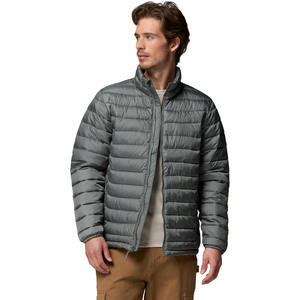 Men's Brown Stand Collar <b>Puffer</b> <b>Jacket</b> Zipper Closure Windproof Winter Casual Outerwear Regular Fit Polyester Wadding - Product Image 5