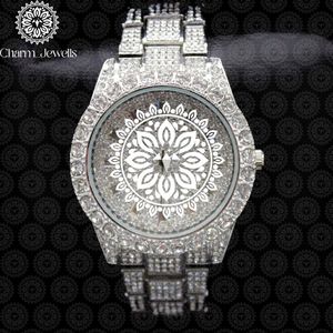 Montre de luxe Charm Jewells en acier inoxydable, boîtier de 40 mm, mouvement mécanique analogique, verre saphir, bouton poussoir, fermoir caché, 10 bars - Product Image 1