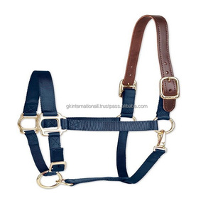 Personalized Horse <b>Halter</b> Full Adjustable Strong Nylon Horse <b>Halter</b> with Leather Crown and Durable Brass Plated Hardware - Product Image 3