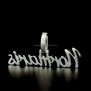 Hip Hop Custom Cursive Moissanite Letter <b>Name</b> <b>Pendant</b> With <b>Necklace</b> Bling Bing Women Men Rapper Jewelry - Product Image 5