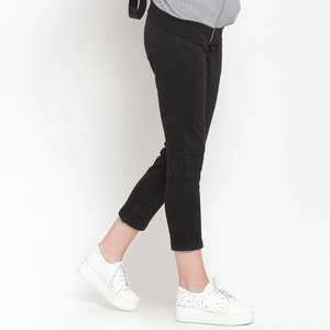 Conjunto Deportivo Unisex Negro Sólido Ecológico de Manga Larga, Corte Regular, Informal, para Otoño, Sudadera y Pantalones de Poliéster/Algodón de Peso Medio - Product Image 3