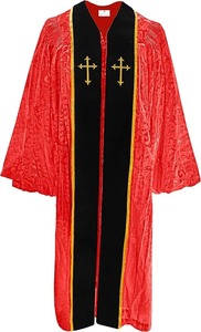 ชุดนักบวชแบบหรูหราสำหรับพระสงฆ์ ชุดคลุมสำหรับพิธีกรรมทางศาสนา ปักลายกางเขนบนผ้ากำมะหยี่ - Product Image 3