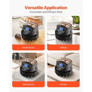 USD <b>Coin</b> <b>Sorter</b> and Counter Machine 5-Kind Capacity with Wrapper Holds 2000 <b>Coins</b> and Screen - Product Image 6