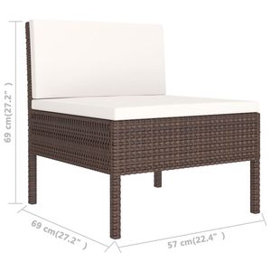 Set di Mobili da Giardino in Rattan PE Marrone Modulare da 10 Pezzi - Product Image 5