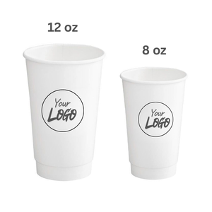 Vasos de Papel Desechables Blancos de Pared Simple de 6-12 oz para Bebidas, con Logotipo Personalizado, para Oficina y Eventos - Product Image 5