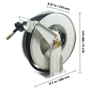 Avvolgitubo Carburante Extra Lungo 1/2'' x 50FT, Resistente, con Molla in Carbonio, Avvolgimento Automatico Girevole, per Macchine e Attrezzature per la Lavorazione del Petrolio - Product Image 5