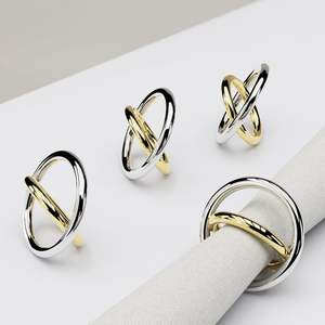 <b>Matte</b> Finish Metal Napkin Ring Providing Subtle Dining Decor Style With Modern Visual Tone - Product Image 5