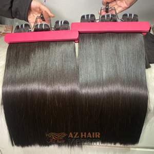 Prêt à expédier des extensions de cheveux humains non transformés de donneur brut vietnamien droit d'os de couleur noire Machine à Double trame de paquets de cheveux - Product Image 6