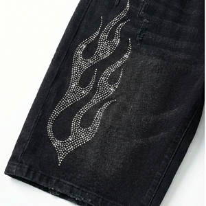 Shorts de mezclilla de corte recto para hombre, estilo clásico informal, material transpirable - Product Image 6