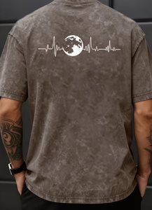 T-shirt Homme Oversize Vintage à Manches Courtes Col Rond en Jersey Lavé au Sable 100% Coton Hardihood International Streetwear 320g - Product Image 2