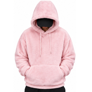 <b>Men</b> Women Warm <b>Sherpa</b> <b>Fleece</b> Hoodie Wholesale Soft Plush Winter Pullover Sweatshirt Custom Logo Print Eco-Friendly Pocket - Product Image 1