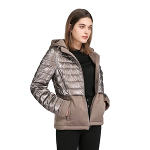 Women Puffer <b>Jacket</b> With Detachable Hat Winter Coat Full Sleeve Solid Color Zipper Closure Regular Length - Product Image 4