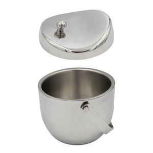 Sage Green Ice <b>Bucket</b> <b>With</b> <b>Lid</b> Scoop Handle Double Wall Insulated Stainless Steel Wine Cooler For Bar Hotel Home - Product Image 3