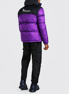 Customized Streetwear Padded Quilted Zip up Hoodie <b>Heat</b> Reactive Thermochromic Warm Puffy Bubble Down <b>Coat</b> Puffer - Product Image 3