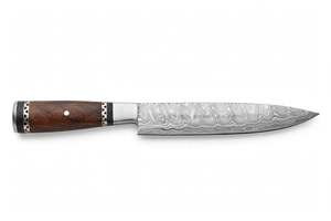 Cuchillo de Cocina Artesanal de Acero Damasco Ondulado con Mango de Madera de Nogal, Cuchillería Japonesa - Product Image 5