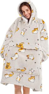 Couverture polaire à capuche unisexe avec imprimé lettres, coupe oversize, pour l'hiver, décontractée, manches classiques, respirante, 100 % coton - Product Image 2