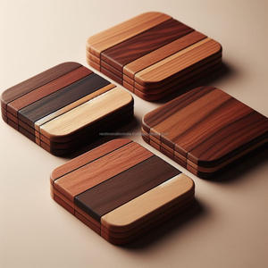 Sous-verres carrés en bois pour boissons Sous-verres écologiques et durables pour tasses à thé Blocs à découper durables - Product Image 1