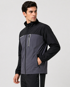 <b>Long</b> Sleeve <b>Men's</b> Stand Collar Zipper Up Gym <b>Jackets</b> Athletic Workout Fitness Training Jogging Running Wear Outerwear <b>Jacket</b> <b>Men</b> - Product Image 2