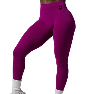 Purple Women's <b>High</b> Waist Seamless Gym Leggings Stretch Fitness Yoga Workout Running Squat Proof Compression Activewear Pants - Product Image 1