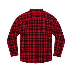 เสื้อเชิ้ตผ้าสักหลาดลายสก๊อตสีแดงดำสำหรับผู้ชาย แขนยาว ผ้าฝ้าย 100% สไตล์ลำลองสำหรับทำงาน ฤดูใบไม้ร่วง - Product Image 6