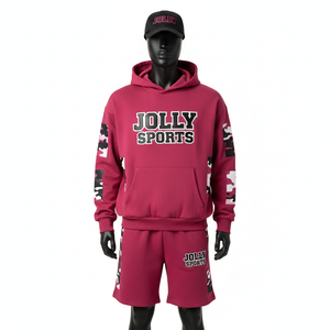 <b>Men</b> High Quality Cotton Fleece <b>Hoodie</b> <b>And</b> <b>Short</b> <b>Set</b> 320 GSM Solid Maroon Panel Athletic Wear <b>Hoodie</b> <b>shorts</b> <b>set</b> for <b>men's</b> - Product Image 6