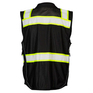 Reflective Safety Clothing Zipper Vest High Visibility Polyester Construction Multi Pocket Security Vest - Product Image 6