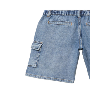 Shorts Bermuda en jean double denim coupe droite pour garçons, extensibles, décontractés, style streetwear, longueur genou, mode été, vêtements pour enfants - Product Image 5