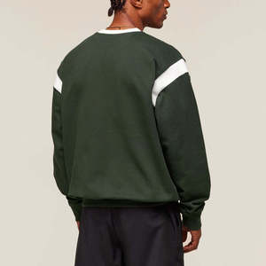 Sweat-shirts à col rond surdimensionnés pour hommes, design bicolore, logo personnalisé, haute qualité, 100 % coton - Product Image 2