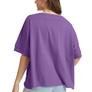 Custom Made Product Women's Ringer T <b>Shirts</b> Oversized Loose Fit Polyester Cotton Drop Shoulder <b>Walking</b> Running Formal Streetwear - Product Image 5