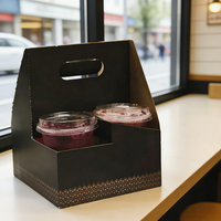 Porte-gobelets jetables pour café, thé, boissons chaudes, à emporter, porte-gobelets 1/2/4 pour livraison, porte-gobelets à emporter avec impression de votre logo