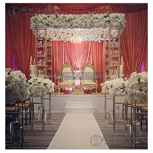 Dazzling Metallic Candle Lit <b>Wedding</b> Mandap Setup - Product Image 1