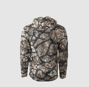 Sweat à capuche zippé camouflage style streetwear euro-américain pour homme, en coton épais, coupe oversize, délavé à l'acide, avec logo brodé personnalisé - Product Image 6