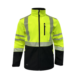 New Arrival 2026 <b>Hi</b> <b>Vis</b> Reflective Polyester Safety <b>Jacket</b> with Contrast Strips Waterproof & Anti-static for Men - Product Image 1