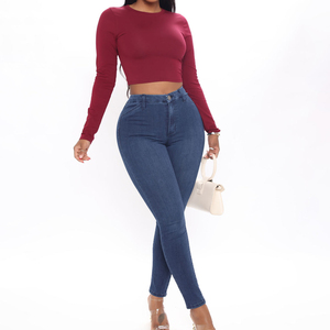 New High Sexy Quality Solid Slim Fit Yoga Sports <b>Top</b> Gym Workout Full Sleeve Crop <b>Top</b> Women Autumn Jersey 180g Women Crop <b>Tops</b> - Product Image 6