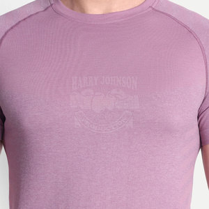 Camiseta de Manga Corta para Hombre Harry Johnson, Corte Ajustado, Cuello Redondo, Patrón de Letras en Relieve, Tejido de Punto, Secado Rápido, Ropa Casual - Product Image 4