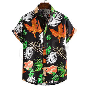 เสื้อเชิ้ตชายแขนสั้นลายทรอปิคอลสำหรับใส่ไปชายหาด สวมใส่สบายๆ ติดกระดุม เหมาะสำหรับวันหยุดฤดูร้อน สีสันสดใส น้ำหนักเบา เสื้อชายหาดสำหรับผู้ชาย - Product Image 1