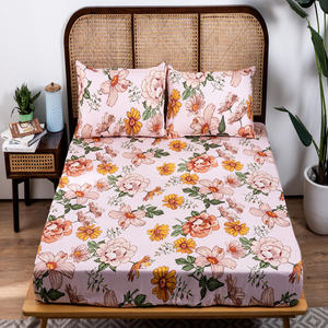 Nouvel ensemble de draps en coton à motif floral pour lit double, 2 taies d'oreiller, style hôtel et maison, prix de gros - Product Image 2