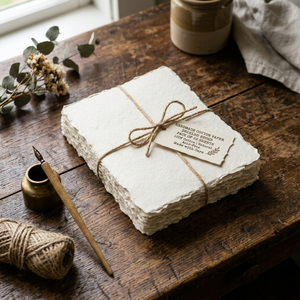 Papel de algodón hecho a mano A2 al por mayor, 150 GSM, con borde desflecado, papel para manualidades, proveedor OEM, papel para acuarela - Product Image 1