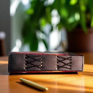 สมุดบันทึกธรรมชาติทำมือ-สมุดบันทึกหนังแท้ ลายฟ็อกซ์ซันเซ็ท ดีไซน์เรียบง่ายสไตล์ป่าไม้ สมุดบันทึกคลาสสิกสำหรับฤดูใบไม้ร่วง สมุดวาดภาพทำมือ - Product Image 2