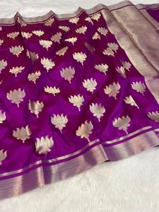 Latest Traditional Designer Soft Banarasi Wedding Party Wear Katan Silk Zari Weaves <b>Saree</b> Women Quick Dry All Seasons Regular - Product Image 2