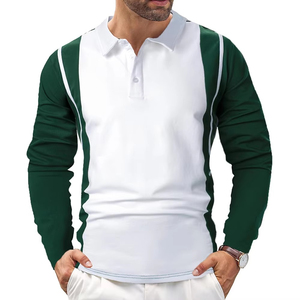 Camiseta de Manga Larga para Hombre, Tejida en Algodón, Casual, para Golf, Corte Ajustado, con Logotipo Personalizado, Servicio OEM - Product Image 2
