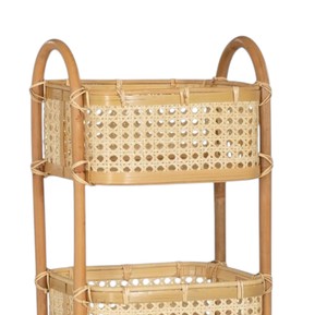Estantería de Ratán Hecha a Mano, Diseño Único de Tejido Hexagonal, Estante de Almacenamiento Ligero y Ecológico para la Organización del Hogar - Product Image 3