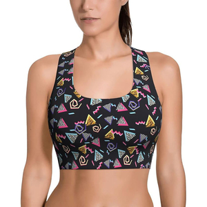 Sujetador deportivo de yoga de alto soporte para mujer al por mayor, transpirable, de Spandex/Nylon, con logo frontal personalizable, para fitness, gimnasio y ropa deportiva. - Product Image 4