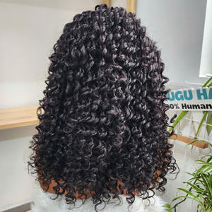 Venta al por mayor de pelucas rizadas pixie frontales 13x4 de lujo 100% vietnamitas de 20 pulgadas, productos de cabello humano virgen para mujeres negras. - Product Image 1