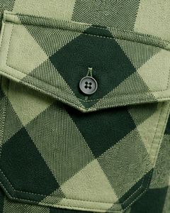 Custom Forest Green Plaid Men Flannel Shirt Long Sleeve Button <b>Down</b> Checkered Cotton Casual Shirt With Chest Pockets Streetwear - Product Image 6