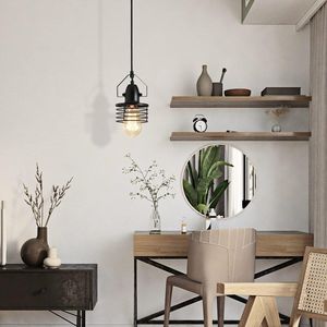 Lampada a Sospensione Industriale in Metallo Nero per Sala da Pranzo, Isola Cucina, Soggiorno, Camera da Letto - Illuminazione Sospesa Chic per la Casa - Product Image 6