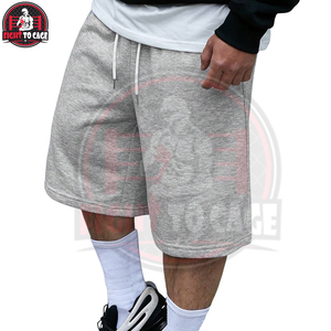 Shorts pour hommes en coton confortable, couleur unie gris écologique, taille élastique, légers, nouvelle arrivée, de bonne qualité - Product Image 3