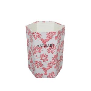 ถังขยะกระดาษแข็งคุณภาพสูงทันสมัย ผลิตจากกล่องรีไซเคิล พร้อมผ้าฝ้ายพิมพ์ลายดอกไม้ทำมือ รับทำโลโก้ตามสั่ง - Product Image 1