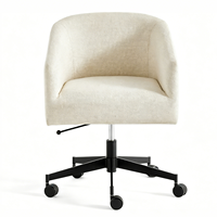 Chaise de bureau ergonomique pivotante à 360 degrés, multifonctionnelle, moderne, avec revêtement en tissu mat, finition métallique, réglable